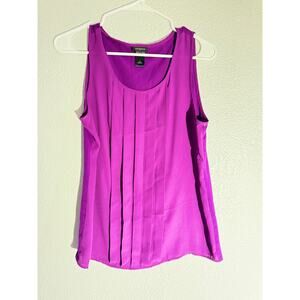 Ann Taylor Plum Pleated Front Sleeveless Blouse – Size S